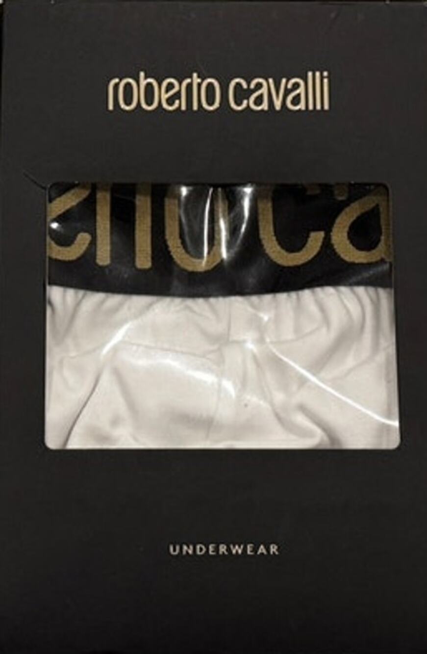 13-65 ROBERTO CAVALLI Men's NWT Cotton Boxer Brief White XL